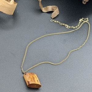Wooden Necklace Knot Gold Wood jewelry Branch